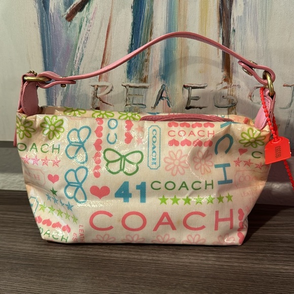 Coach Multicolored Bag Pink Green Blue White - Picture 3 of 8
